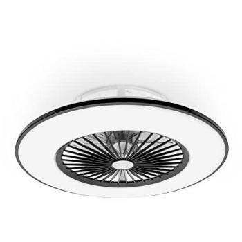 Ventilador de Techo Sin Aspas Noaton Vega 56cm con Luz LED, Mando a Distancia y Altavoz - 26W Negro