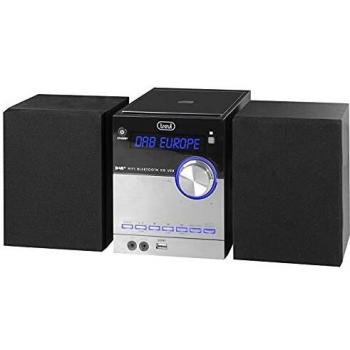 Trevi Hcx 10D8 Dab estéreo Hi-Fi con Receptor Digital Dab/Dab+ y FM con RDS, Pantalla alfanumérica LCD, Bluetooth, CD, Mp3, USB, Aux-In, función Auto-Memory, función Reloj, Negro