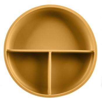 Zopa Mustard Yellow Silicone Divided Plate with Suction Cup