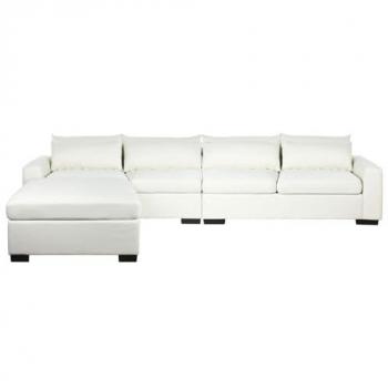 Sofá Chaise Longue DKD Home Decor Beige Crema Madera Moderno 386 x 218 x 88 cm