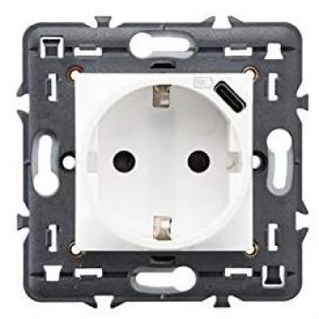 Base Enchufe Schuko VALENA NEXT 2P+T+USB Tipo C Blanco Legrand 741234