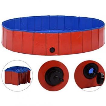 vidaXL Foldable Dog Swimming Pool Red 160x30 cm PVC