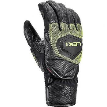 Guantes Leki WCR Coach 3D negro amarillo neón - Talla 8, para esquí alpino, diseño ergonómico, material resistente al agua y al viento, forro térmico para mayor calidez, palma ant