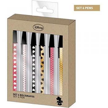 CERDÁ LIFE'S LITTLE MOMENTS Set de Bolígrafos de Color Negro de Minnie Mouse-Licencia Oficial de Disney Studios, 0 Unisex-Adult, Multicolor, Infantil