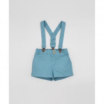 Bermuda de bebé niño con tirantes en color azul
