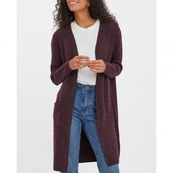 Cardigan largo de mujer con manga larga