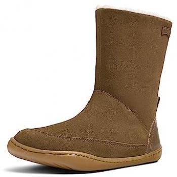 Botas de piel Camper Peu Cami marrón para niña con borrego interior, modelo K900305-003, talla 26 EU
