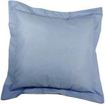 ES-TELA - Funda de cojín COMBI LISO CALA color Azul Celeste - Medidas 40x40 cm. - 100% Algodón - 144 Hilos