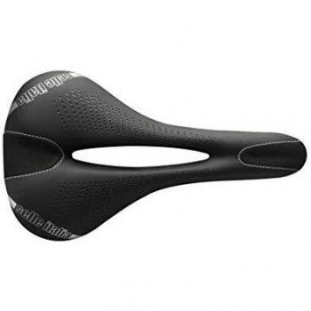 Selle Italia - Man Gel Flow, Soft Gel Bicycle Saddle with a Wide Seat with Anti-Vibration Technology and a Manganese Rail, Water Resistant - Black - L2