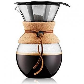 Cafetera Pour Over Bodum 1 L con filtro permanente de acero inoxidable, 8 tazas
