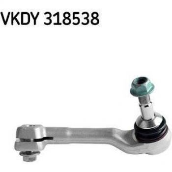 Rótula de dirección SKF VKDY 318538 con rosca derecha, diámetro del orificio de 14 mm, longitud total de 150 mm, y material de acero
