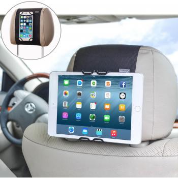 WANPOOL Soporte Universal Reposacabezas de Coche para Móviles y Tabletas iPhone 6 / 6s / 7 Plus –Huawei Mate 9 – Samsung Phones – iPad 2/3 / 4 – iPad Air – iPad Mini – iPad Pro 9.7” Pulgadas y Más