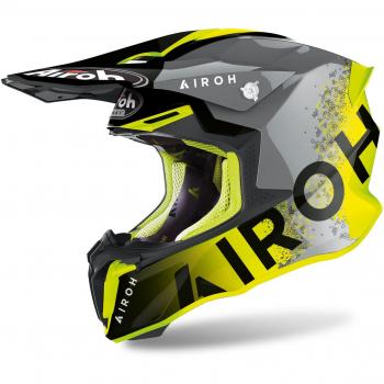 Airoh Casco Off-road Twist 2.0 Bit Amarillo Adulto - Casco de motocross, color gris y amarillo, talla XS
