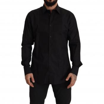 Dolce & Gabbana Black GOLD Slim Fit Tuxedo Dress Shirt - IT41 | L