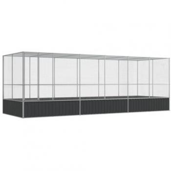 vidaXL Aviary with Extension Silver 625x207x212 cm Steel