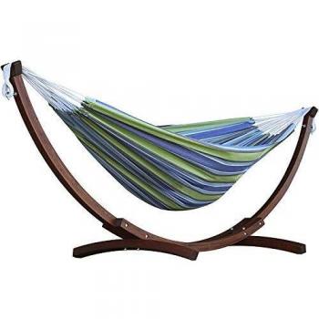 Hamaca Doble de Algodón con Soporte de Pino Macizo (260 cm) - Oasis