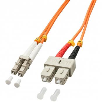 Lindy 2m OM2 Multimode LC/SC Duplex Fiber Optic Cable - Orange