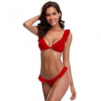 SHEKINI Trenza para Mujer Bañador de Dos Piezas Lindo Bikini para Bandeau