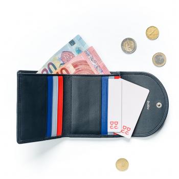 Cartera de mujer DUDU de cuero genuino suave con pequeños bolsillos, titular de tarjetas, titular de billetes, cremallera trasera para monedas, cartera RFID con cierre de botón colorido