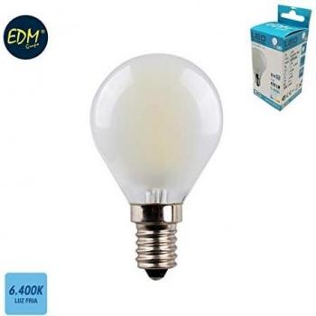 Edm 98632 Bombilla Esferica Filamento Led, Mate, Luz Fria