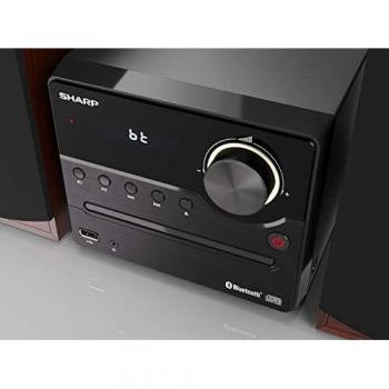 Sharp XL-B512 Sistema de Sonido Estéreo Microcadena con Radio FM, Bluetooth v5.0, Reproducción CD-MP3 y USB, Altavoces de Madera, 45W