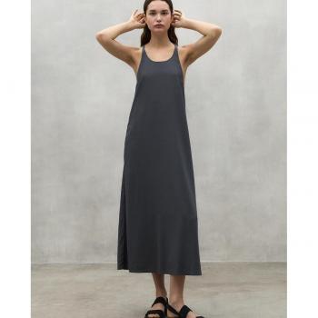 Vestido Midi Casual de Tirantes con Bolsillos Laterales en Lyocell para Mujer - Ecoalf Crome Gris 2024