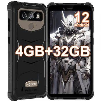 Smartphone Resistente HOTWAV T5 Pro 4G Android 12, Pantalla de 6.0, 4GB RAM, 32GB ROM (TF hasta 1TB), Batería Masiva de 7500