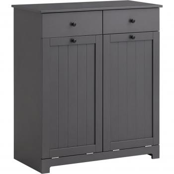 Armario de lavandería multifuncional SoBuy BZR33-DG con 2 cestos y 2 cajones, dimensiones 78 x 38 x 91 cm, color gris