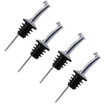 Tily Metal acero inoxidable, velocidad vertedor con bisagras tapa para botellas de vino de licor aceite de oliva café Jarabe vinagre botellas