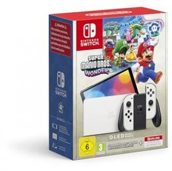 Pack Consola Nintendo Switch OLED Blanca + Super Mario Bros. Wonder + 12 meses Nintendo Switch Online - Nuevo Precintado