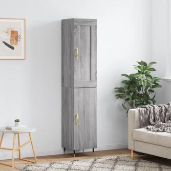 Aparador alto de madera contrachapada gris Sonoma 34,5x34x180 cm
