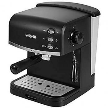 Mesko MS 4409 Cafetera Espresso Manual 15 Bares, Depósito 1,5 L, para Preparar Café Latte, Espresso