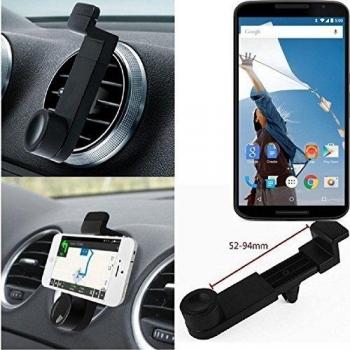 Titular Smartphone para el coche para Motorola Nexus 6. Parrilla del coche montaje del sostenedor del coche para el teléfono inteligente. De aplicación universal. Negro. Fácil de instalar, sujeción segura. Utilizar el teléfono como un dispositivo de 