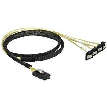 Cable Mini SAS SFF-8087 a 4 x SATA 7 pines acodados de 1 m