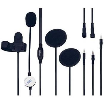 Coodio Cobra MicroTalk Radio Casco Auriculares [Casco Demi-Jet] Micro-Auricular Micrófono Altavoz [QD Quick Disconnect] Moto Scooter Helmet Headset Para 1-Pin Cobra Transceptor Emisor y Receptor PMR