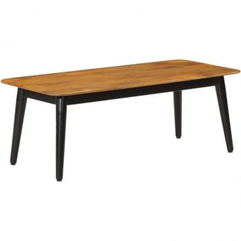Mesa de salón 110x50x40cm de madera maciza de mango y hierro, color marrón