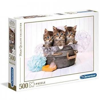 Clementoni - Puzzle 500 piezas animales, Gatitos, Puzzle adulto