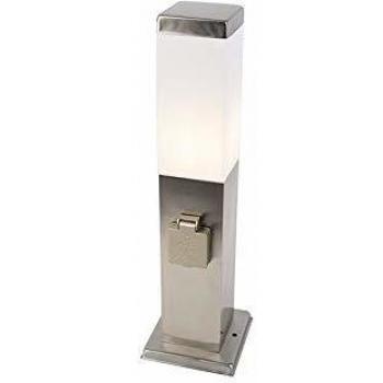Lámpara de exterior moderna de acero inoxidable 45 cm con casquillo E27 y protección IP44 - Malios