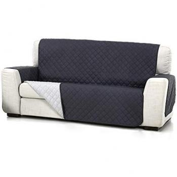Funda de Sofá Acolchada Reversible Belmarti 2 Plazas Gris Oscuro