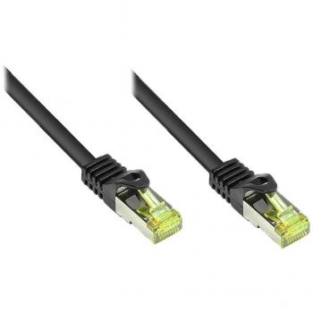 Cable de red S/FTP Cat.7 60m Negro con protección contra tirones y alta velocidad