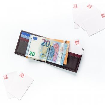 DUDU Cartera pequeña de hombre de piel con pinza para billetes, clip de dinero, compacta, delgada, con protección RFID, titular de tarjeta de crédito y cremallera trasera