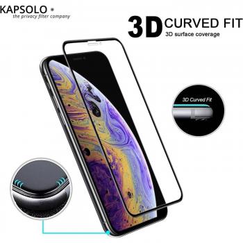 Protector de Pantalla KAPSOLO Cristal Templado 3D Curvo para Apple iPhone 12 Pro / Max - Protección Completa con Bordes Redondeados