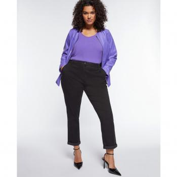 Pantalón recto de mujer lisos con bolsillos americanos