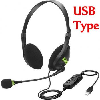 Auriculares USB 3.5mm con micrófono, ligeros y con cancelación de ruido, para ordenador, portátil y Mac, ideales para escuela y niños