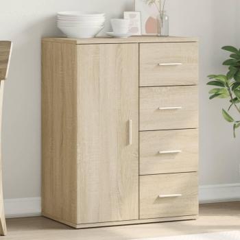 Aparador de madera multicapa roble Sonoma 59x39x80 cm marrón