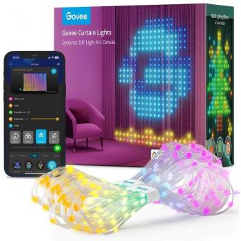 Govee H70B1 Smart RGBIC LED Curtain Lights 520 LEDs Multicolor 1.5x2m with WiFi & Bluetooth Compatibility