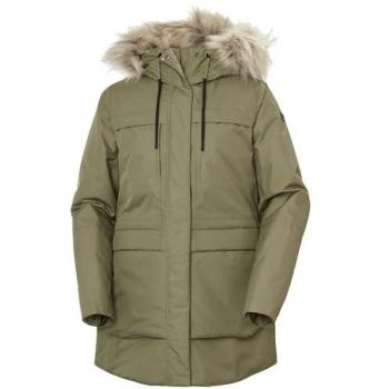 Chaqueta con capucha Helly Hansen Coastal Parka PrimaLoft verde campo mujer - XS