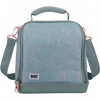 BUILT Bolsa Porta Alimentos Hermética The Mindful, Poliéster/PEVA, Gris/Rosa Palo, 18,5 x 24 x 26 cm