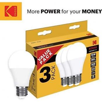 Bombilla led estándar pack 3 unidades e27 luz calida 806lm 10w