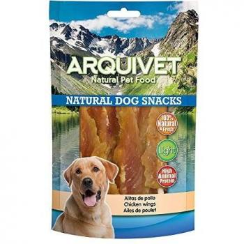 Arquivet Natural Dog Snacks -Snacks Perros - Alas de Pollo con Calcio - 100 gr